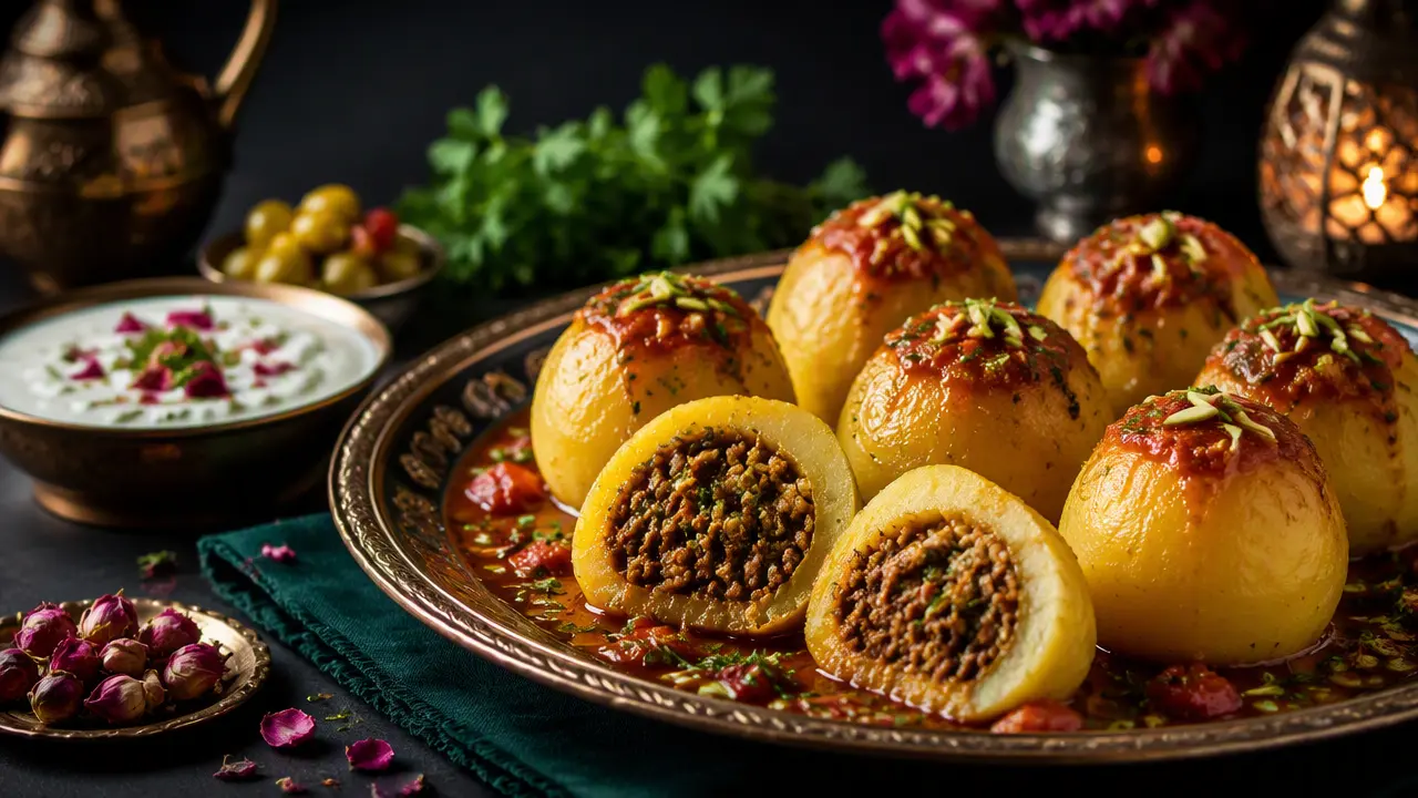 طرز تهیه دلمه سیب زمینی آب پز شیک و مجلسی و خوشمزه به روشی ساده
