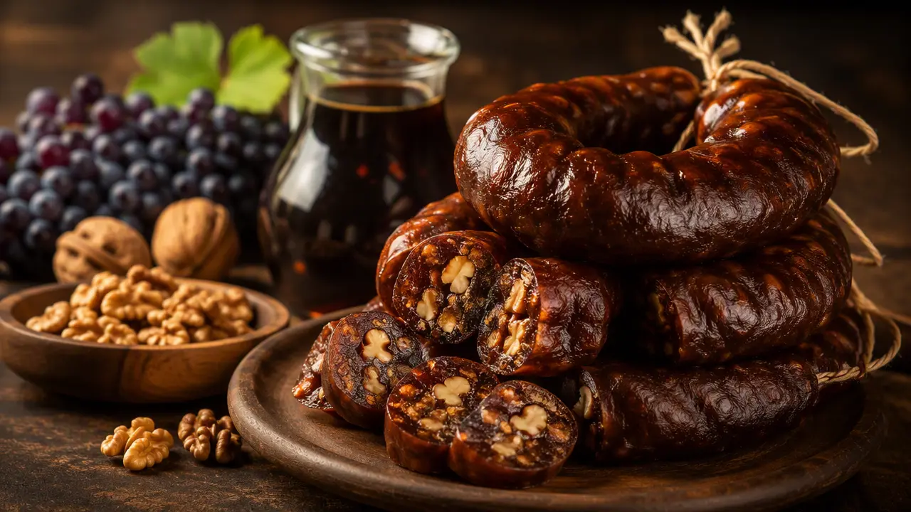 طرز تهیه سوجوق گردویی خانگی با نخ و بدون نخ با شیره انگور مقوی و خوشمزه