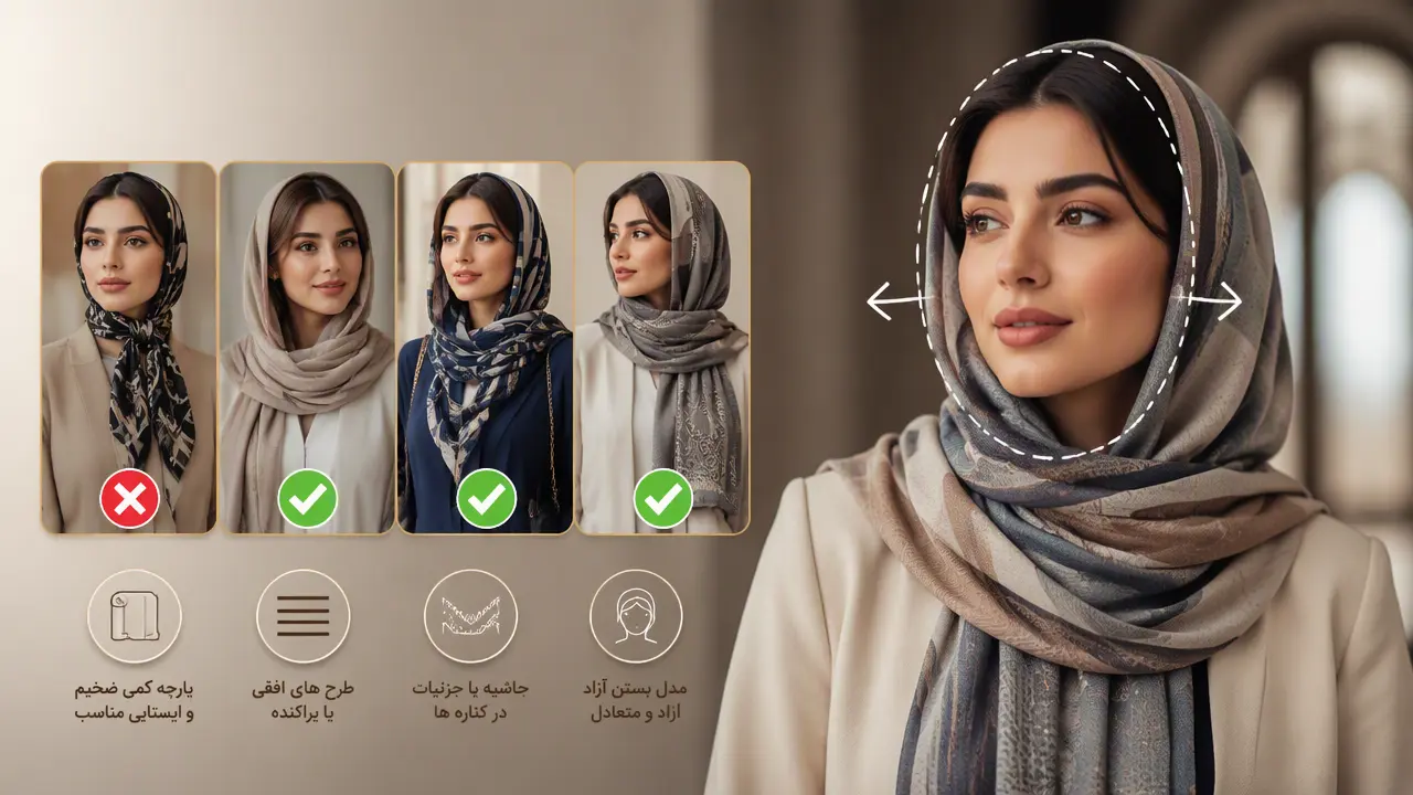 برای صورت کشیده شال بهتر است یا روسری؟