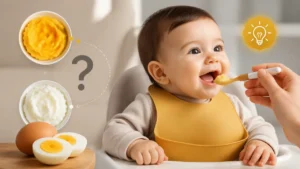 نحوه ی تشویق و بهترین طریقه ی دادن زرده و سفیده ی تخم مرغ به نوزاد و کودک
