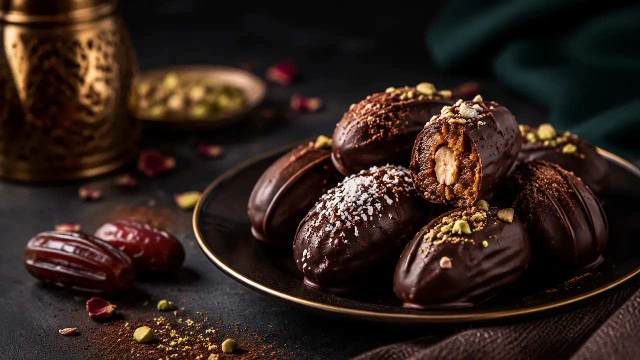 طرز تهیه خرما شکلاتی خانگی میان وعده خوشمزه و مجلسی