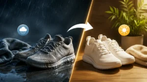 کفش خیس شده چگونه خشک کنیم؟ روش خشک کردن کفش و کتونی خیس بدون آسیب