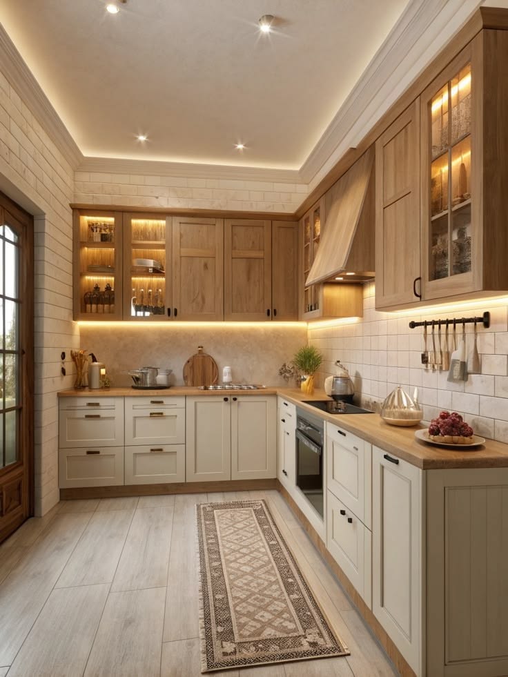 مدل کابینت نئوکلاسیک با ویترین