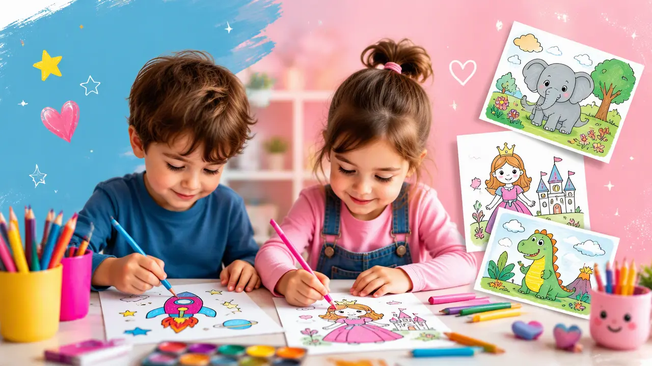نقاشی برای بچه 2 تا 5 ساله دخترانه و پسرانه برای رنگ آمیزی خلاقانه و قشنگ