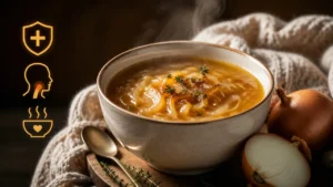 طرز تهیه سوپ پیاز برای سرماخوردگی و گلو درد مقوی و خوشمزه