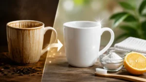 روش های از بین برن لکه چای و قهوه از روی لیوان با ترفندهای خانگی