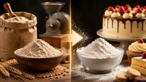 نحوه تبدیل آرد گندم به آرد قنادی | آیا با آرد نانوایی میشه کیک و شیرینی درست کرد؟