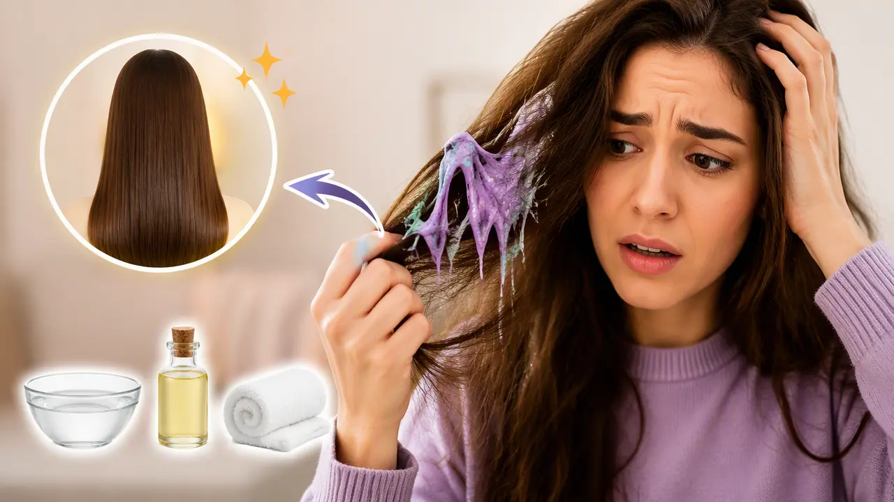 چطور اسلایم چسبیده به مو را بدون کوتاه کردن مو پاک کنیم؟