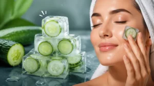 فواید خیار یخ زده، برای پوست