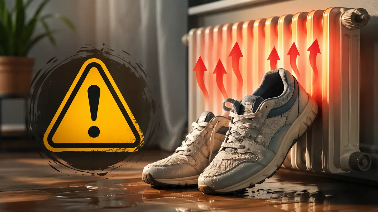 خشک کردن کفش خیس؛ چرا نباید آن را مستقیم روی شوفاژ بگذاریم؟