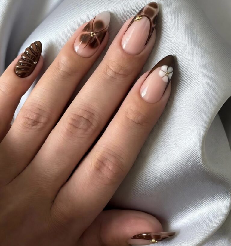 مدل ناخن قهوه ای