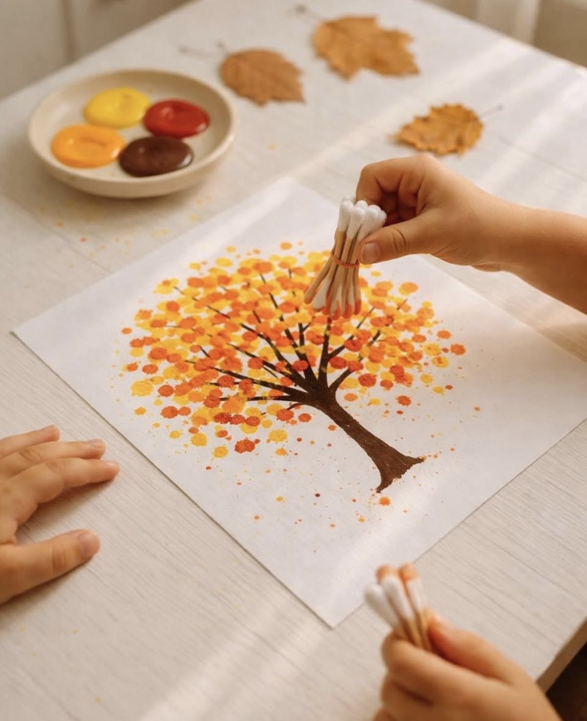آموزش ساخت کاردستی پاییزی با برگ و مقوا